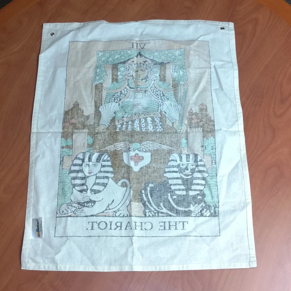 Tarot Flag Tapestry The Lovers, The Chariot, The World Cotton Printed